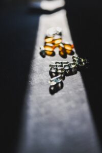 black and yellow beaded bracelet